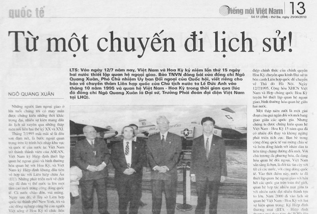 Từ một chuyến đi lịch sử!
